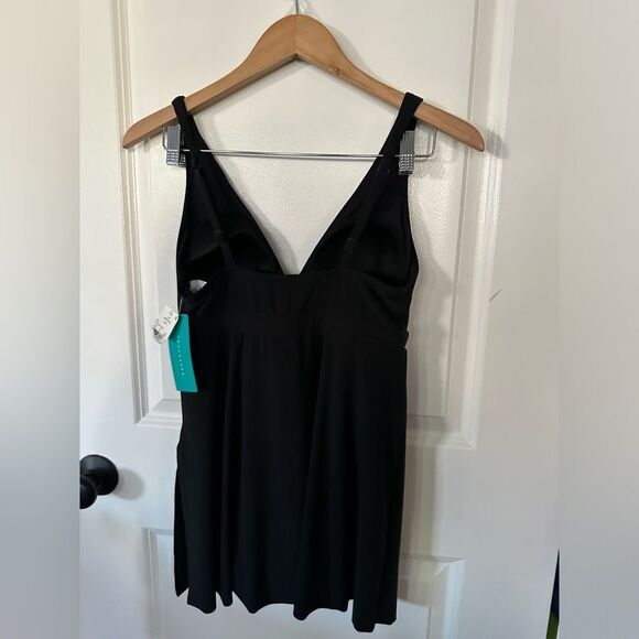 NWT Aqua Green Swimwear Black Swimsuit w/ Skirt Size Medium - Picture 8 of 12